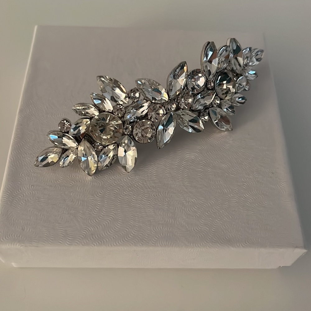 Bridal rhinestone crystal barrette comb NWT